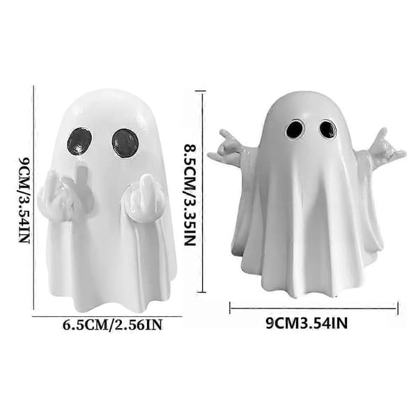 For Halloween Ghosts Figurine Rude Ghosts with Middle Finger Statues for Living Room Decor A