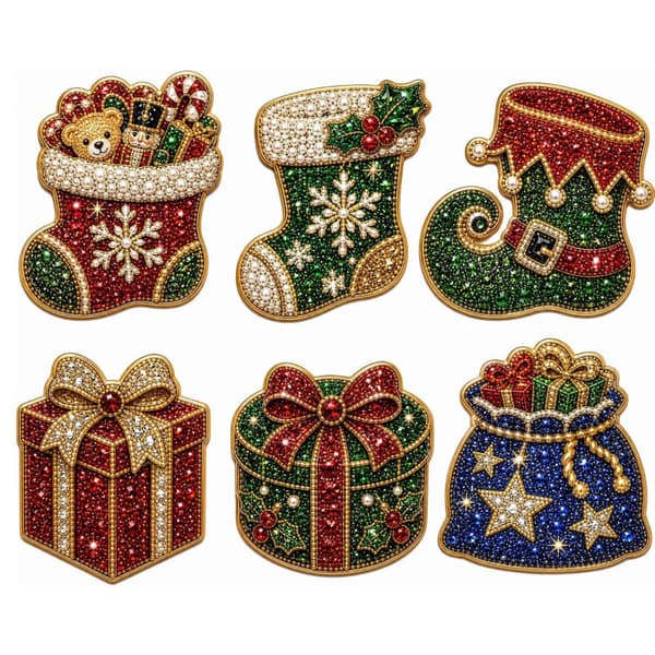 Halloween Græskar Kat Spøgelse Perle Diamant Køleskabsmagnet Sæt DIY Julepynt Magician 6-Piece Set