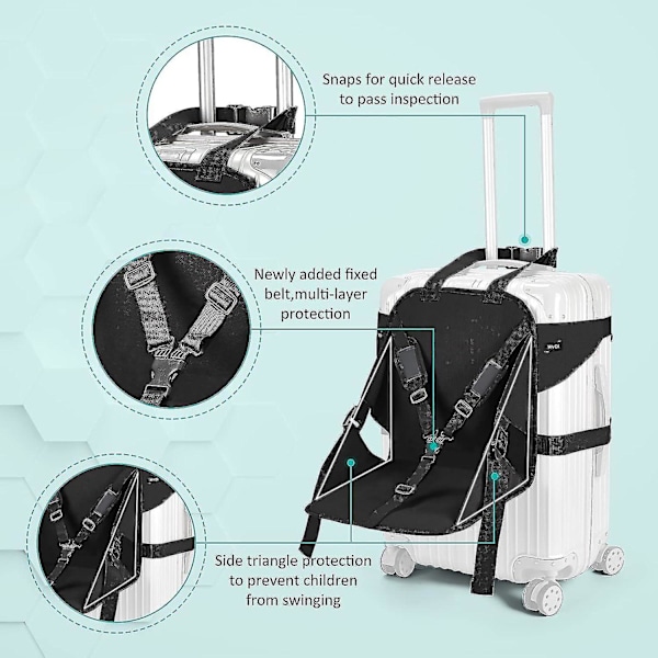 Rejsesæde, klapvogn til børn, håndbagage med sæde, sammenklappelig rejsestol, småbørn til håndbagage
