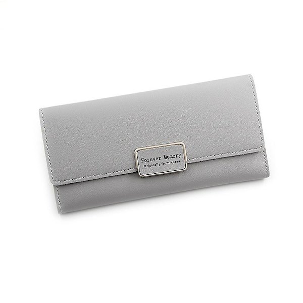 Läderplånböcker för kvinnor Slim Design Dam Kreditkortshållare Clutch Multi Card Organizer Grå