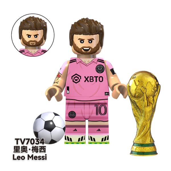 Fodboldserie stjerne VM-kamp minifigurer børnelegetøj samling byggeklodser pose TV7035