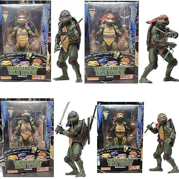 Ninja Turtles 1990-filmen 7\" Neca Tmnt Teenage Movable Toys Mutant Action Figur Present för barn Leonardo