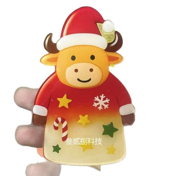 Buffalo Hug Fan Farver Juleudgave Julepynt med Kort og Sandpose 8cm*4cm*0.3cm