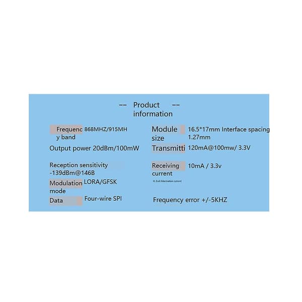 Lora-modul Sx1276 Trådløs Transceiver-modul Spread Spectrum Trådløs Kommunikation med Lang Rækkevidde (868MHz)