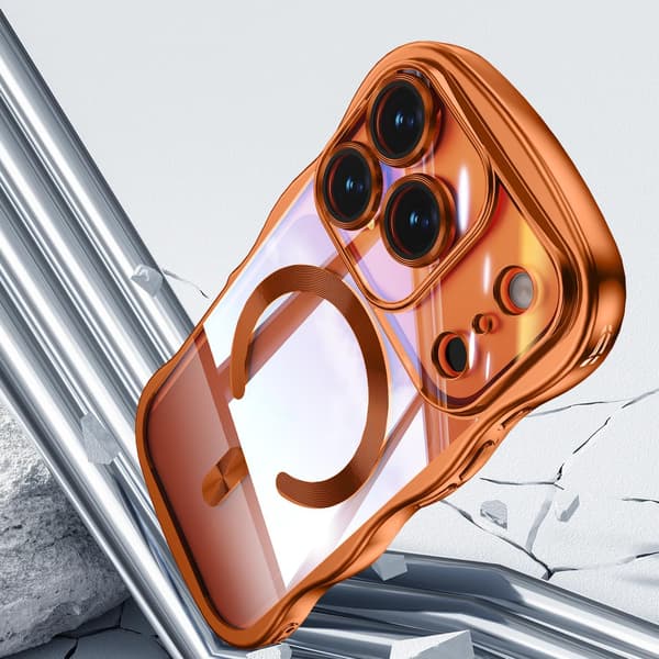 Waveform skyddsfodral, stötsäkert skyddsfodral i flytande silikon med kameraskydd, orange orange