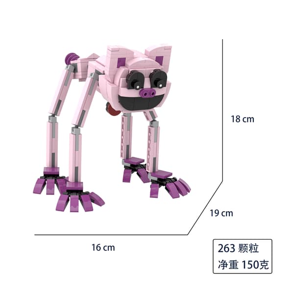 1 förpackning Poppy Play Time 3 perifera byggklossar W003 Rosa Gris W003 Pink Pig