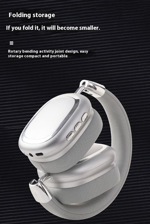Trådløse hodetelefoner Bluetooth 5.3 Hifi Stereo Lyd On-Ear Headset med volumkontroll Støyreduserende Lyseblå