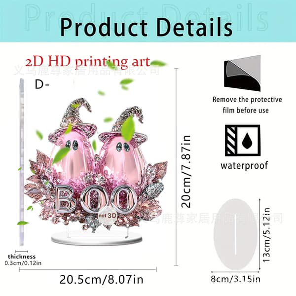Lyserød efterår græskar vægophæng ornament - Akryl dekorativ plade til hjem og have SCB1455-3(21.1*20) Desktop ornaments