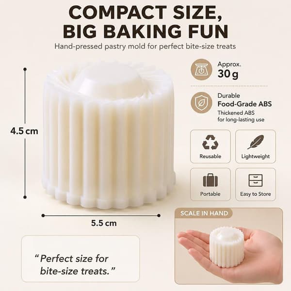Dubbelsidig bakform 2-i-1 kreativt bakverktyg för desserter white Pastry molds [1 piece per pack]
