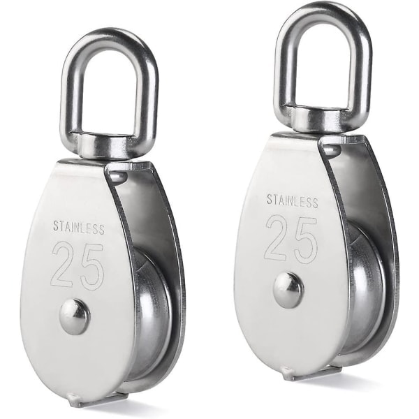 2-pack 25mm enkel block, M25 rulle, last 400kg qd