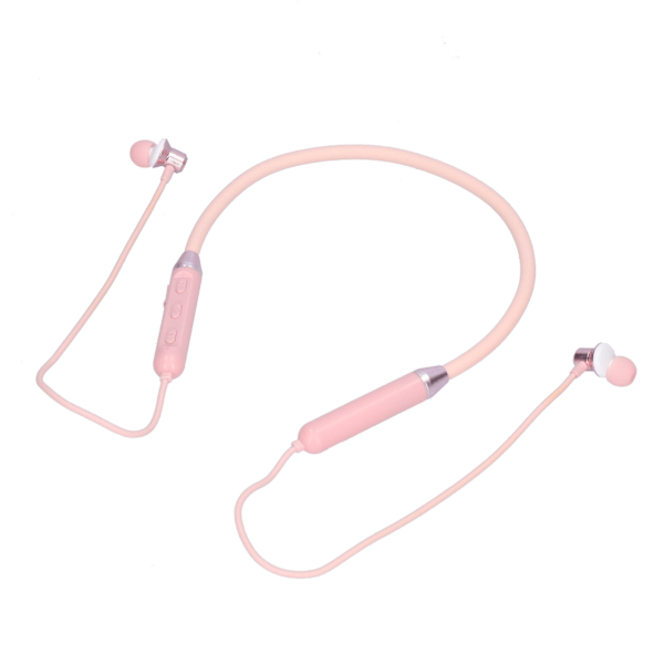 Halsmonterede Bluetooth 5.1 Hovedtelefoner Trådløse Støjreducerende Sports Mobiltelefon Høretelefoner Pink