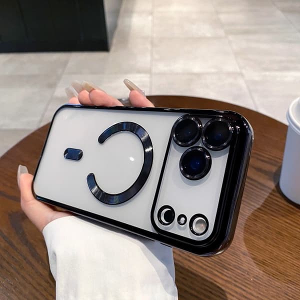 iPhone 17 Pro Max Deksel med Magnetisk Kamerabeskyttelse & Trådløs Lading, Støtsikkert Telefondeksel Black