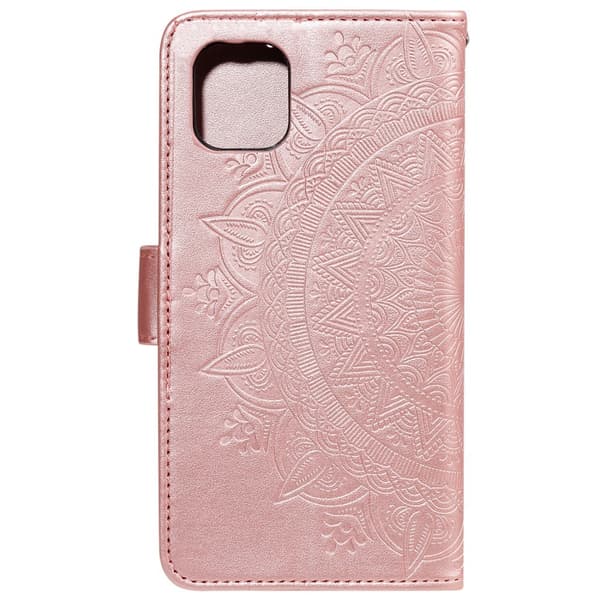 iPhone 13 - Trykt Mandala Læder Etui - Rosaguld 70