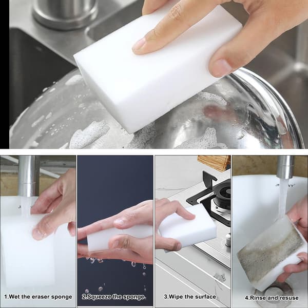 2X Density Magic Sponge Eraser Multifunktionel Rengøringssvamp til Køkken og Opvask Velegnet til Møbler Ekstra Tyk Holdbar