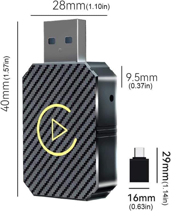Trådløs CarPlay Adapter til Android Auto USB Dongle Konverter Kablet til Trådløs Car Play