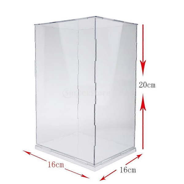 Modell Display Box Skyddsfodral för Action Samlarobjekt Bilar 20cm Höjd