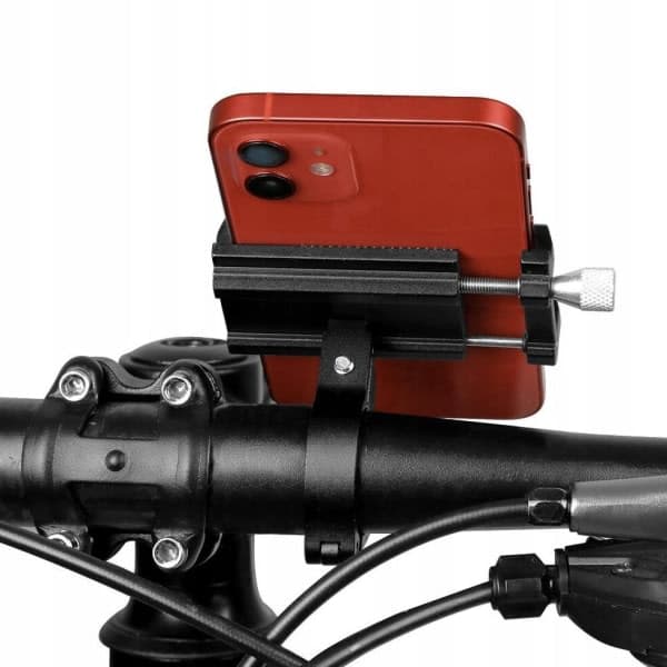 Mobilholder til cykel - Aluminium Sort
