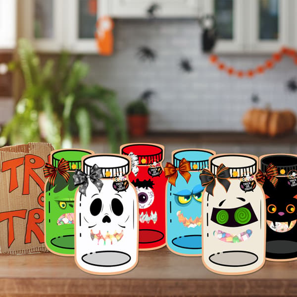 Halloween burkformade pappersgodispåsar, festpåsar, 9/18 st 18psc