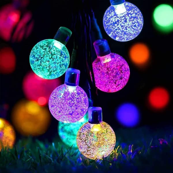 Vedenpitävät aurinkokennovalot ulkokäyttöön, 50 LEDiä, 8 tilaa, 7 m sisä- ja ulkokäyttöön