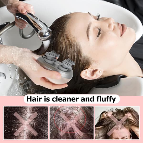 Hårbottenmassage med rött ljusterapi Hårväxtborste Högfrekvent vibration för att förebygga håravfall Black Head Massager för hårbottenvård