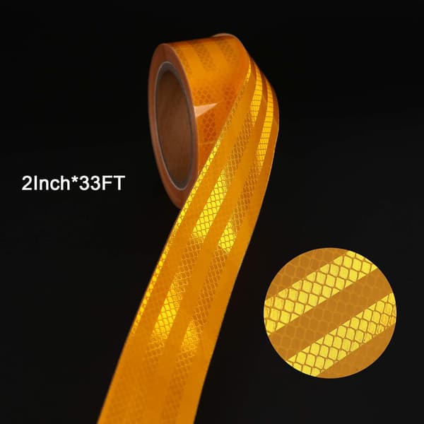 Reflekterende tape 10M x 5cm Vanntett selvklebende sikkerhetsklistremerke for utendørs synlighet Gult reflekterende materiale
