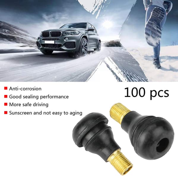 100 stk. Bil Motorcykel Universal Udskiftning Snap-in Dækventil (TR412)