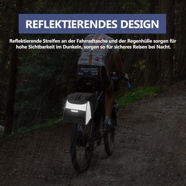 Cykeltaske 8L Vandtæt Reflekterende, Multifunktionel Bagagebærerpose til By-E-cykel Shopping