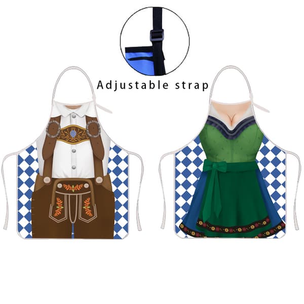 Oktoberfest Justerbart 3D-tryckt förkläde för fest och evenemang C 60*80cm