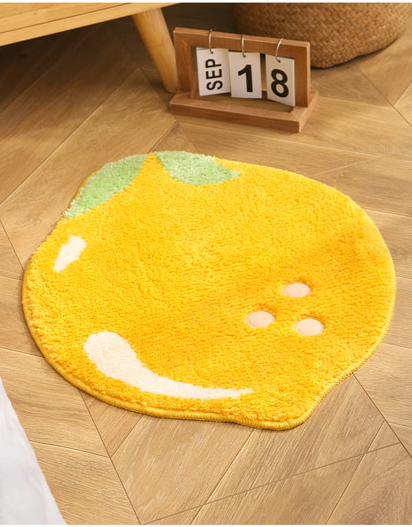 En bit citron på en specialformad område matta 48x60cm Sovrum En