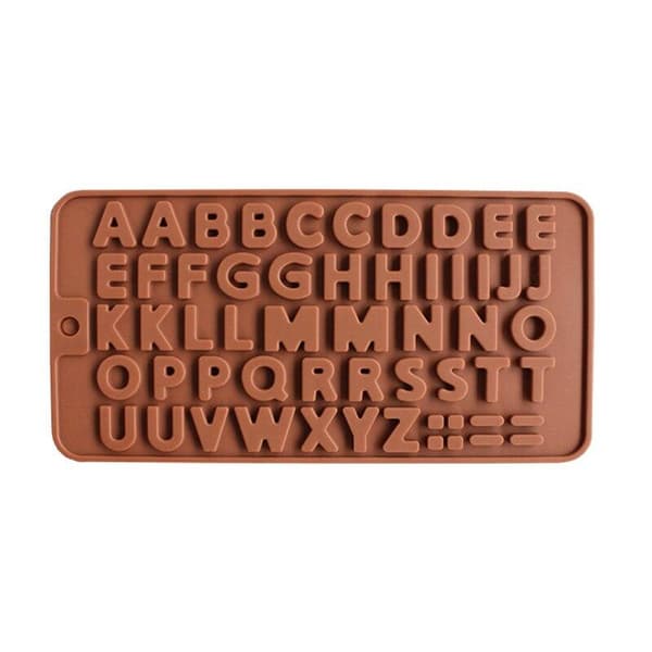 Chocolate Mold, Letters, Alphabet - Ice Mold, Praline Mold Brown brown