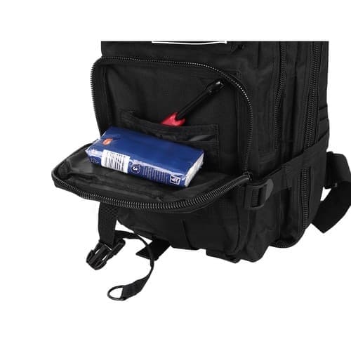 Militærtaske / Rygsæk i Nylon, Sort - 26 Liter