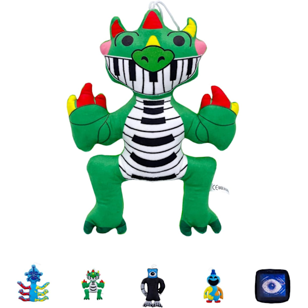 Poppy Playtime Kapitel 5, Nightmare Critters Plyschleksak, 25 cm Monsterspelskaraktär, för Fans, Barn & Vuxna. Pianosaurus Plush