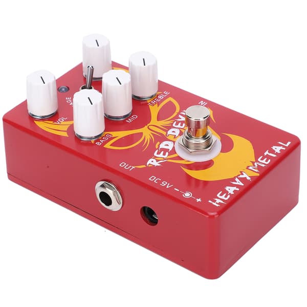 Distortion Guitar Pedal Rød Djævel Heavy Metal Tone Effekt Elektrisk Processor 9V DC