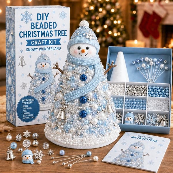 DIY Perle Juletræ Håndværkssæt Beaded Christmas Tree Series - 1 DIY Material Kit (with Color Box)