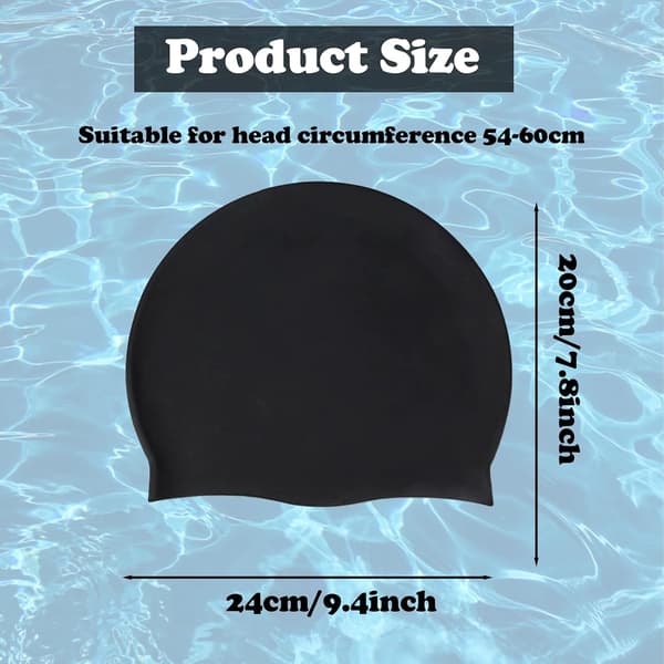 Vanntett Silikon Badehette 2-pakning Unisex Elastisk Svømmehatt Komfortabel Lettvekt One Size Svart Blå