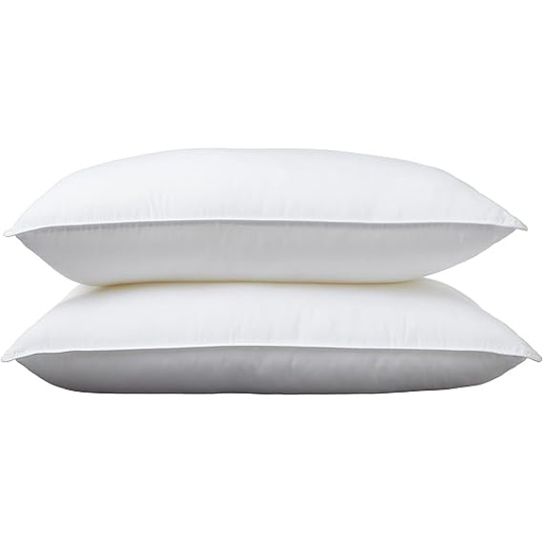 Amazon Basics Kuddar med dunalternativ för mage- och ryggsovare, mjuk densitet, standard, 2-pack, vit, 66 cm L x 51 cm B