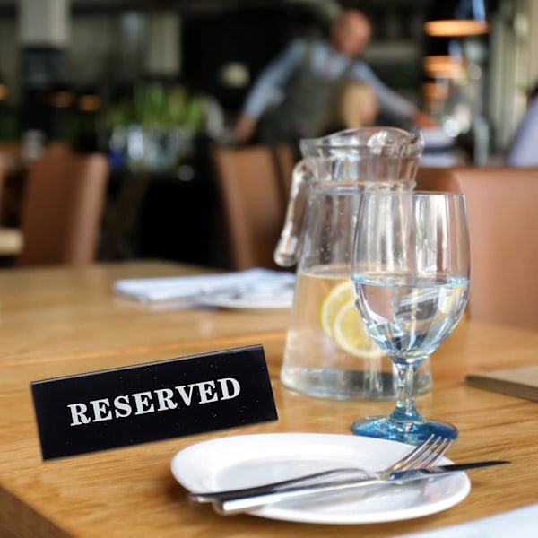 10 stk 45x150x50mm Svart Akryl Reservert Bord Skilt Gjest Reservasjon Bordplass Skilt Restaurant Bedrift Kontor Møte Fest