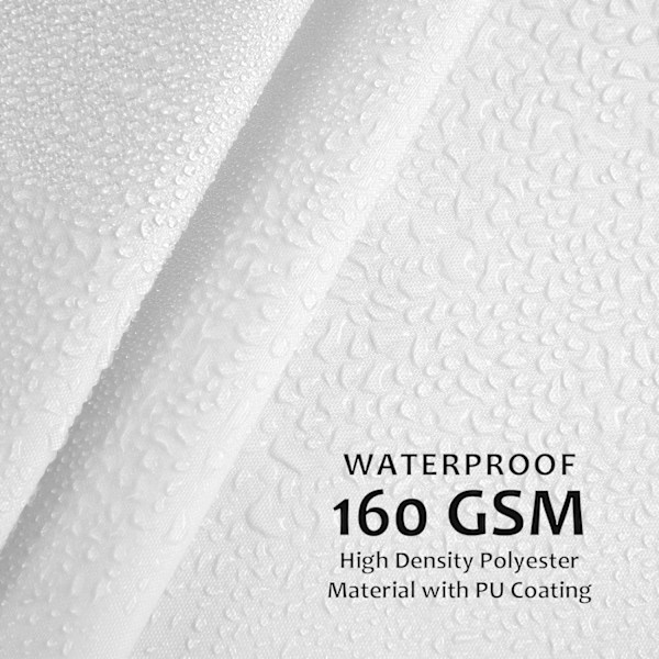Rektangulärt Solsegel 3x4 Meter Vattentätt Solskydd Vattenavvisande Anti UV 4x3 m för Trädgård Terrass Uteplats, Vit