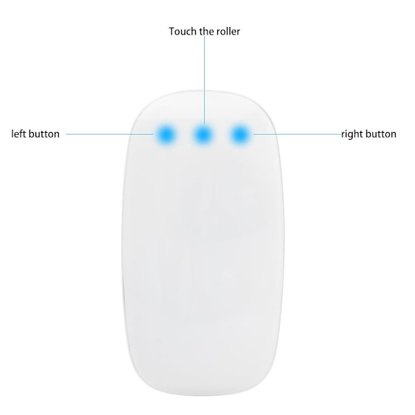 Apple Magic Mouse: Trådløs, Bluetooth, Oppladbar. Multi-Touch Overflate Tynn Magic Mouse Slank Oppladbar Trådløs - Hvit