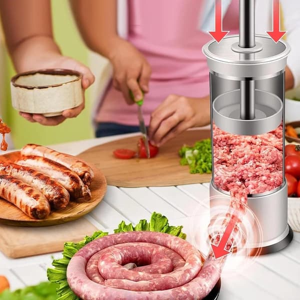 Korvstoppningskit med 4 munstycken - DIY korvstoppare för hemmabruk