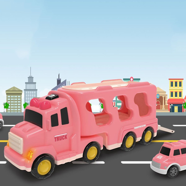 1 Set Kids Carrier Truck Lelu Musiikki Valo Inertiaveto Koulutus Kuljetusauto Taaperot Pojat Tytöt Konttiauto Lelu Syntymäpäivälahjat