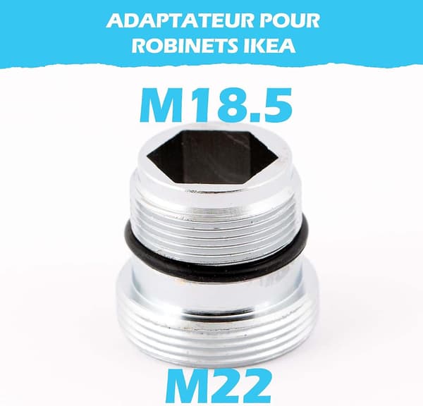 Adapter til vandhaner M18.5 - M22 til Ikea, Grohe, Neoperl TJ