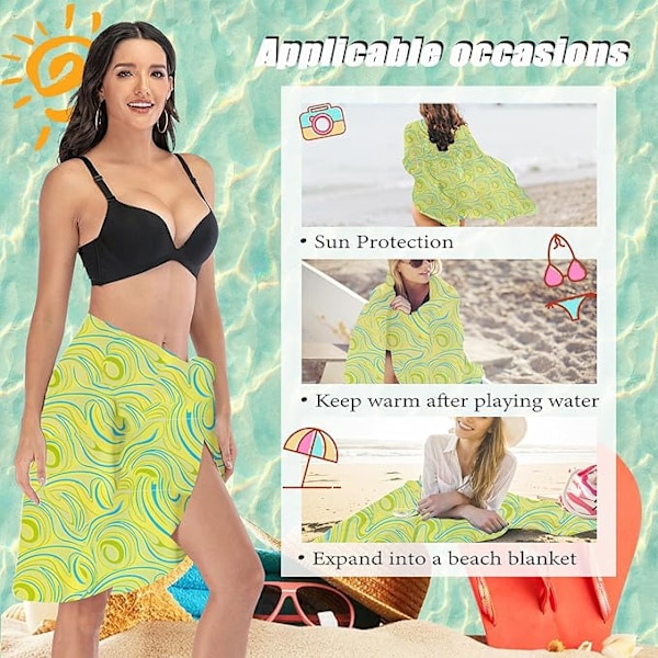 Store størrelse badedrakter og saronger for kvinner, bikini-cover-ups, kimono ermeløse tunikaer med spaghettistropper, plus size strandtøy prints