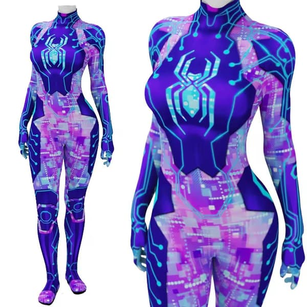 Spiderwoman superheltekostume til voksne og børn - Marvel Cosplay heldragt Model 1 Children's XL-130