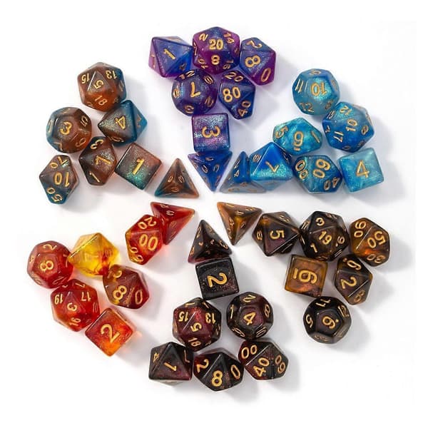 Ny Dual Color Multi Faced Dragon And Dungeon Spillterninger Brettspillfarge (7 stykker per sett)