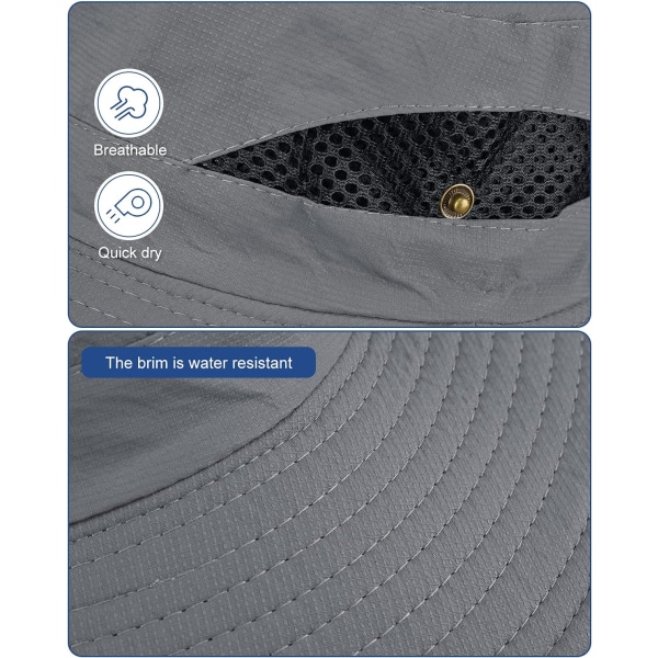 Sommar UV-skydd solhatt herr peaked cap sommar fiskare hatt andas hopfällbar safari hatt unisex för utomhusbruk
