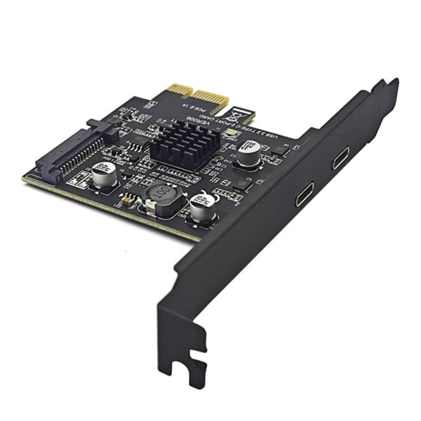 PCIe 1X 3.0 til USB 3.2 Gen2 Kort 10Gbps Dobbelt Type-C PCIE Udvidelseskort