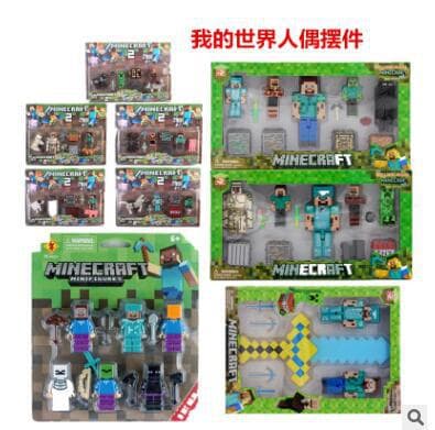 Minecraft ornamenter dukke creeper Steve lille sort dukke Black (5 models)