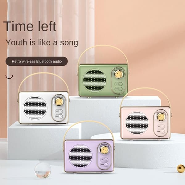 Premium Retro Bluetooth-høyttaler med ultralang batteritid, lilla