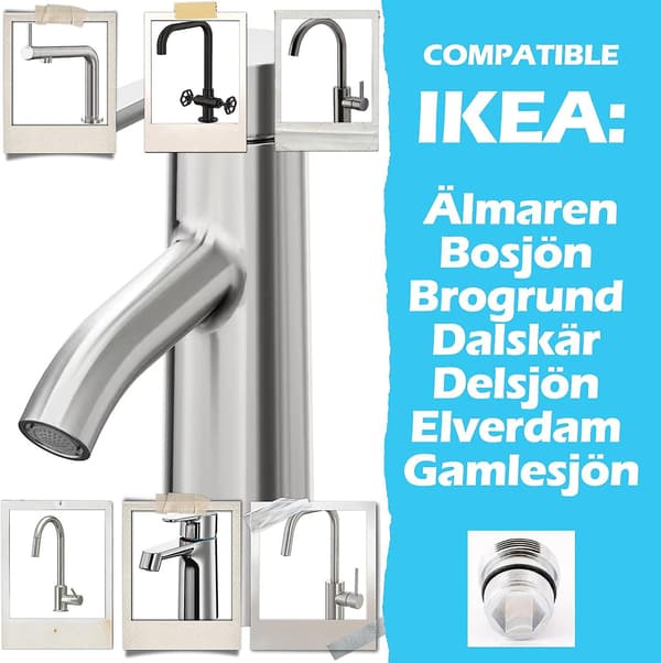 Adapter til vandhaner M18.5 - M22 til Ikea, Grohe, Neoperl TJ